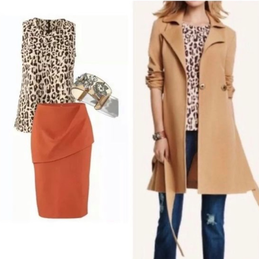 CAbi Leopard Print Tan and brown Tank style #3070
